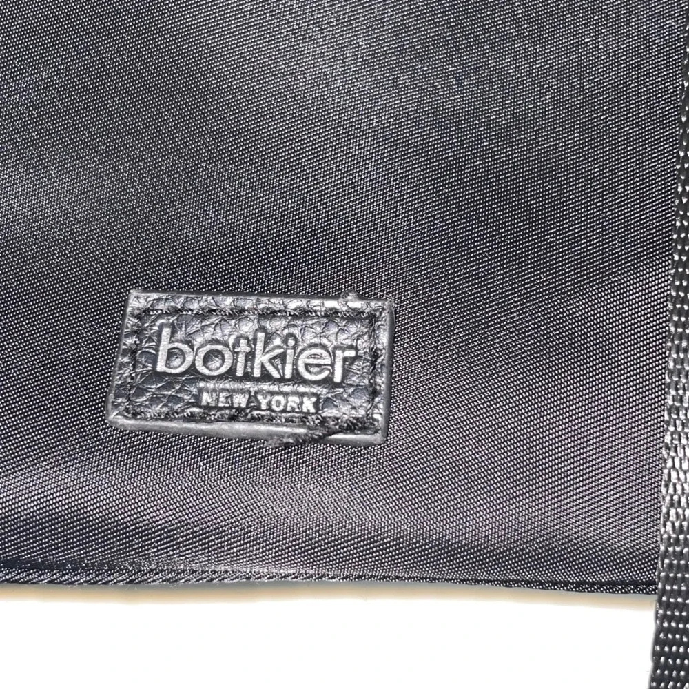 Botkier New York Black Nylon Leather Trim Backpack Front Zip Pockets